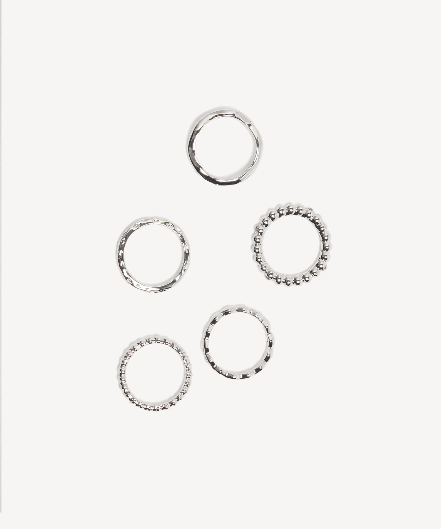 Anillo Set X5 Plateados